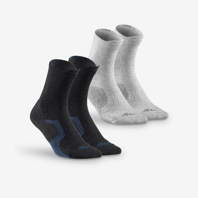 Quechua 2 Paires De Chaussettes De Randonnée Tiges Hautes Enfant Crossocks Noir Gris 1 Quechua 2 Paires De Chaussettes De Randonnée Tiges Hautes Enfant Crossocks Noir Gris