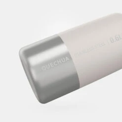 Quechua Gourde Inox 0,6L Avec Bouchon à Vis Pour La Randonnée - Blanc -Quechua gourde inox 06l avec bouchon a vis pour la randonnee blanc 2