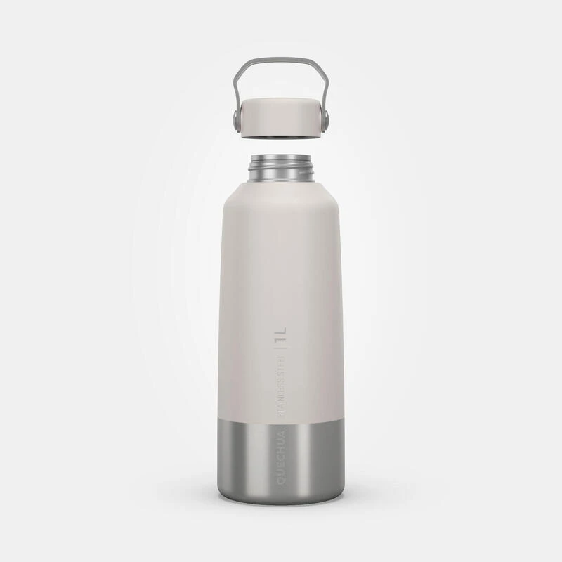 Quechua Gourde Inox 1L Avec Bouchon à Vis Pour La Randonnée - Blanc 2 Quechua Gourde Inox 1L Avec Bouchon à Vis Pour La Randonnée - Blanc – Image 2