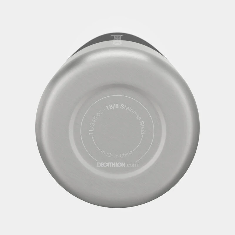 Quechua Gourde Inox 1L Avec Bouchon à Vis Pour La Randonnée - Noir 8 Quechua Gourde Inox 1L Avec Bouchon à Vis Pour La Randonnée - Noir – Image 8