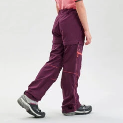 Quechua Pantalon De Randonnée Modulable Enfant MH500 Violet 7-15 Ans -Quechua pantalon de randonnee modulable enfant mh500 violet 7 15 ans 3