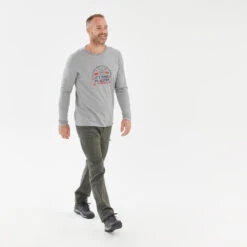 Quechua Tee-shirt NH100 ML Homme - Gris Clair -Quechua tee shirt nh100 ml homme gris clair 6