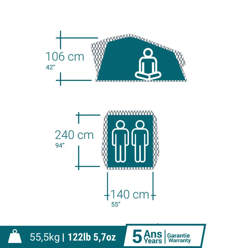 Quechua TENTE DE TOIT MH500 FRESH & BLACK 2P 4 Quechua TENTE DE TOIT MH500 FRESH & BLACK 2P – Image 4