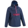 Quechua Veste Imperméable De Randonnée - MH100 Bleu Marine Et Rose - Enfant 7-15 Ans