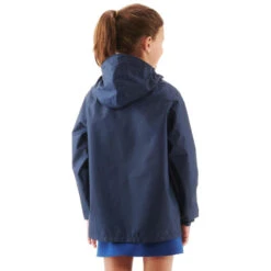 Quechua Veste Imperméable De Randonnée - MH100 Bleu Marine Et Rose - Enfant 7-15 Ans -Quechua veste impermeable de randonnee mh100 bleu marine et rose enfant 7 15 ans 2