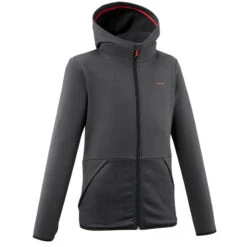Quechua VESTE POLAIRE DE RANDONNEE - MH500 NOIRE GRISE - ENFANT 7-15 ANS